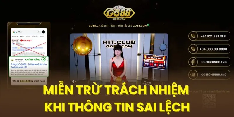 Miễn trừ trách nhiệm khi thông tin sai lệch